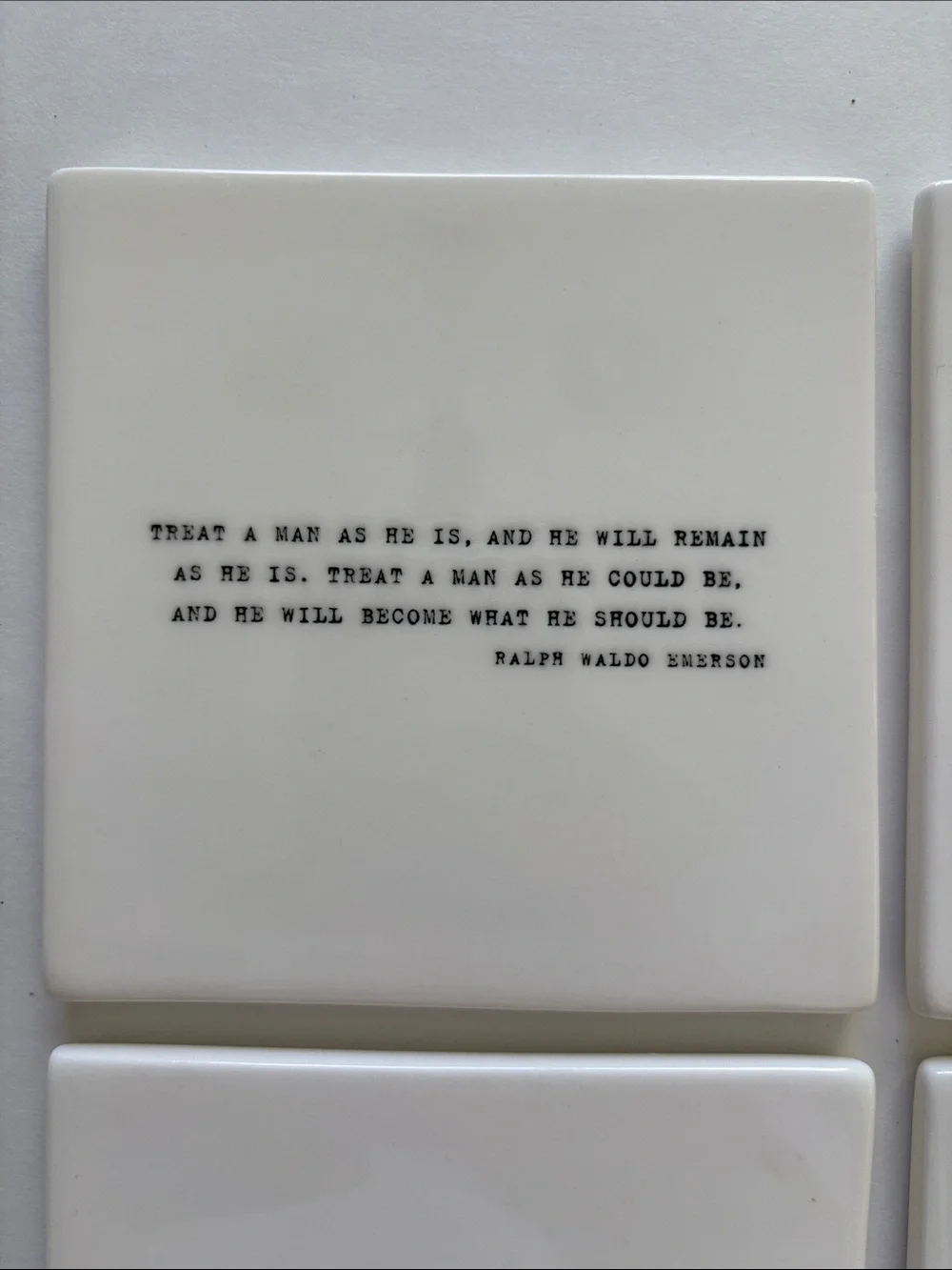 Restoration Hardware Literary Quotes Ralph Waldo Emerson Coasters Set Of 4
